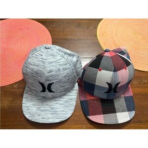 Hurley 2 Men’s Red/Grey Flex Fit Baseball Caps! Size L/XL